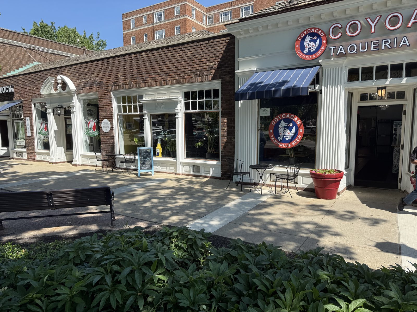 Both entrances side by side at Shaker Square, Cleveland